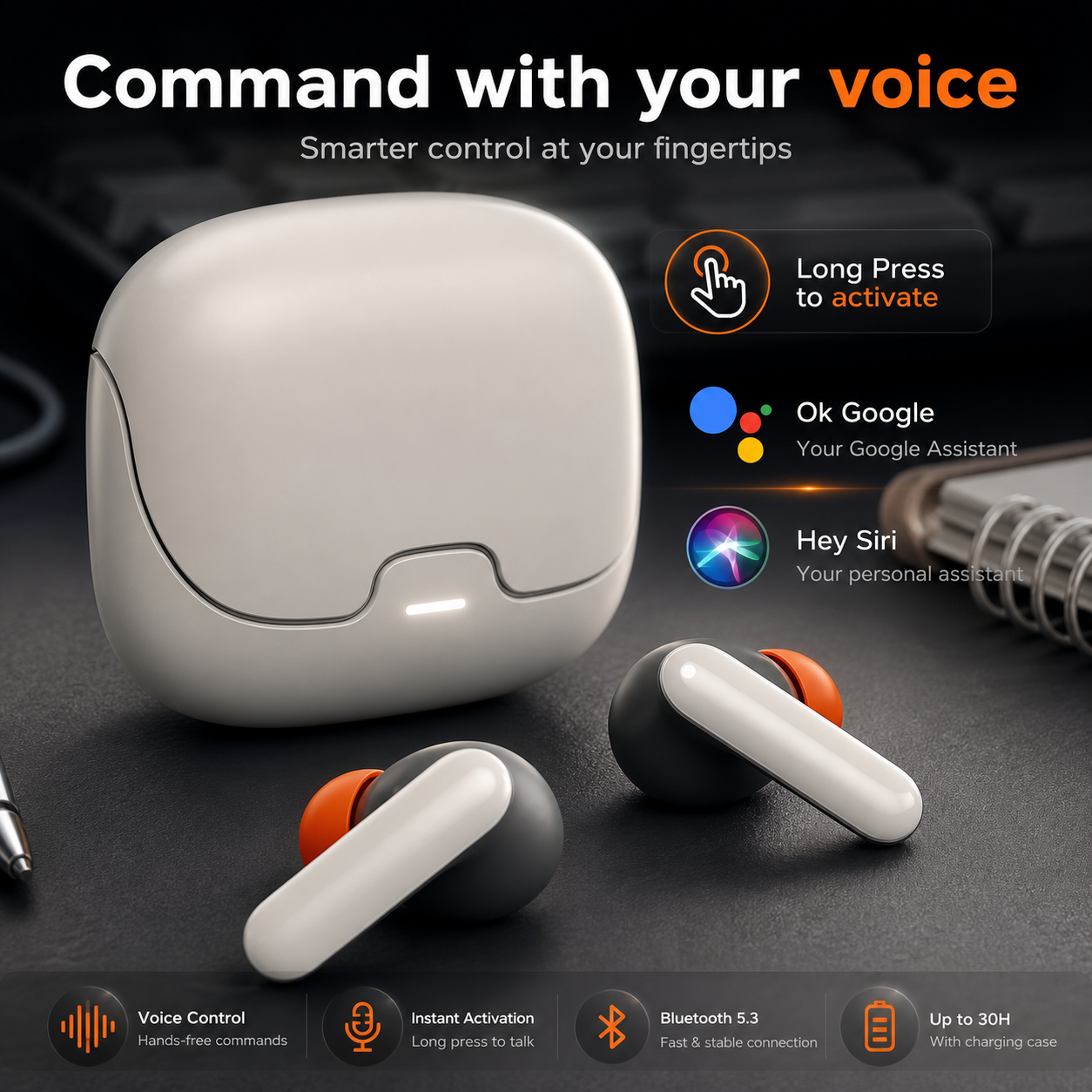 Nexura TWS Pro Earbuds - Bluetooth 5.4 & Dual Mic ENC