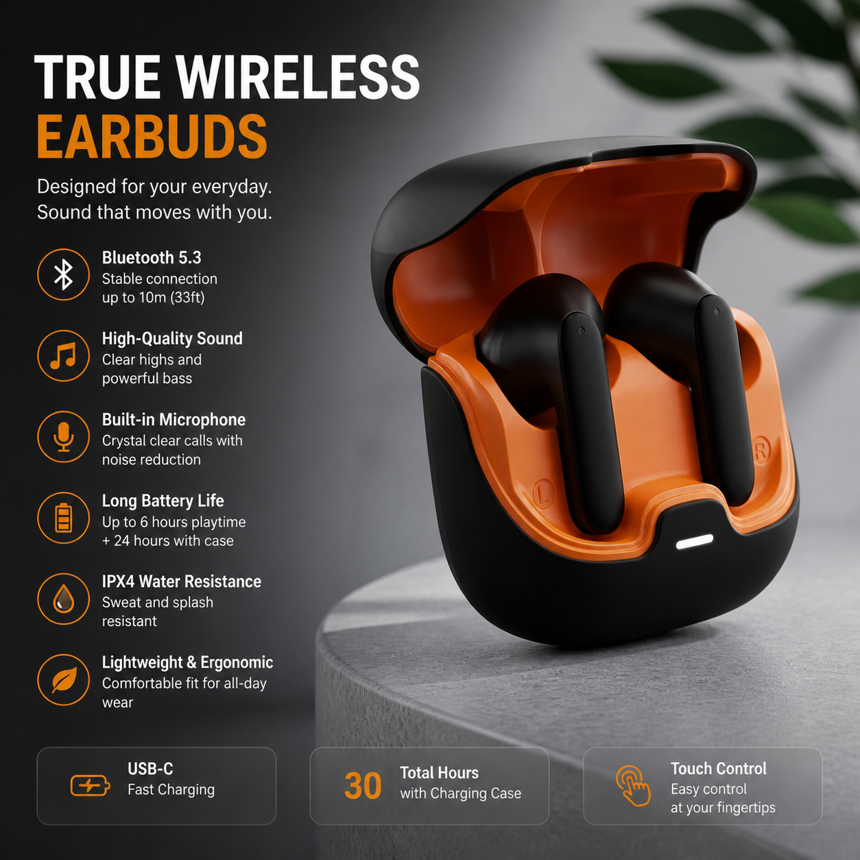 Nexura TWS Pro Earbuds - Bluetooth 5.4 & Dual Mic ENC